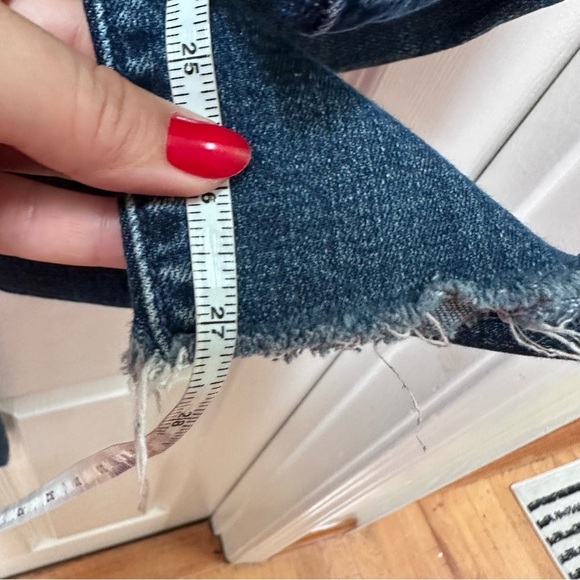 Mother the looker ankle fray high rise skinny jeans 24 blue - Picture 3 of 10